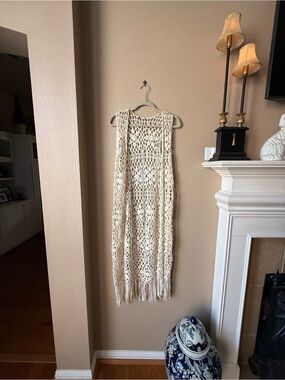 Sleeveless Crochet Duster